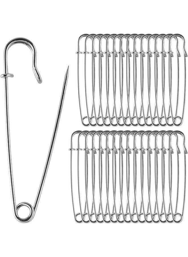 Metal Safety Pin, Silver, Steel, Large, Classic Easy to Handle Need to Temporarily Fix Clothes, or Repair a Torn Cloth, (15) - Image 1